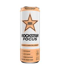 ROCKSTAR FOCUS WHITE PEACH 12 oz can