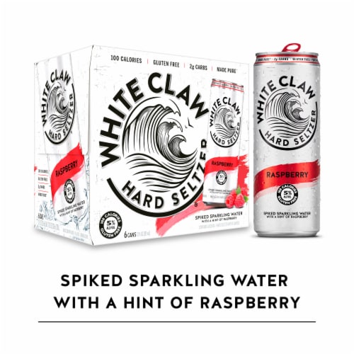WHITE Claw raspberry, 6 Pack, 12 Oz, Can