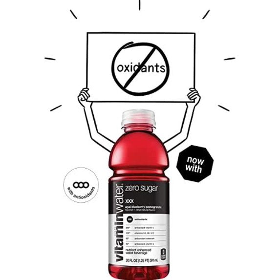 Vitamin Water Zero- Acai-blueberry-pomegranate, 20oz, Bottle