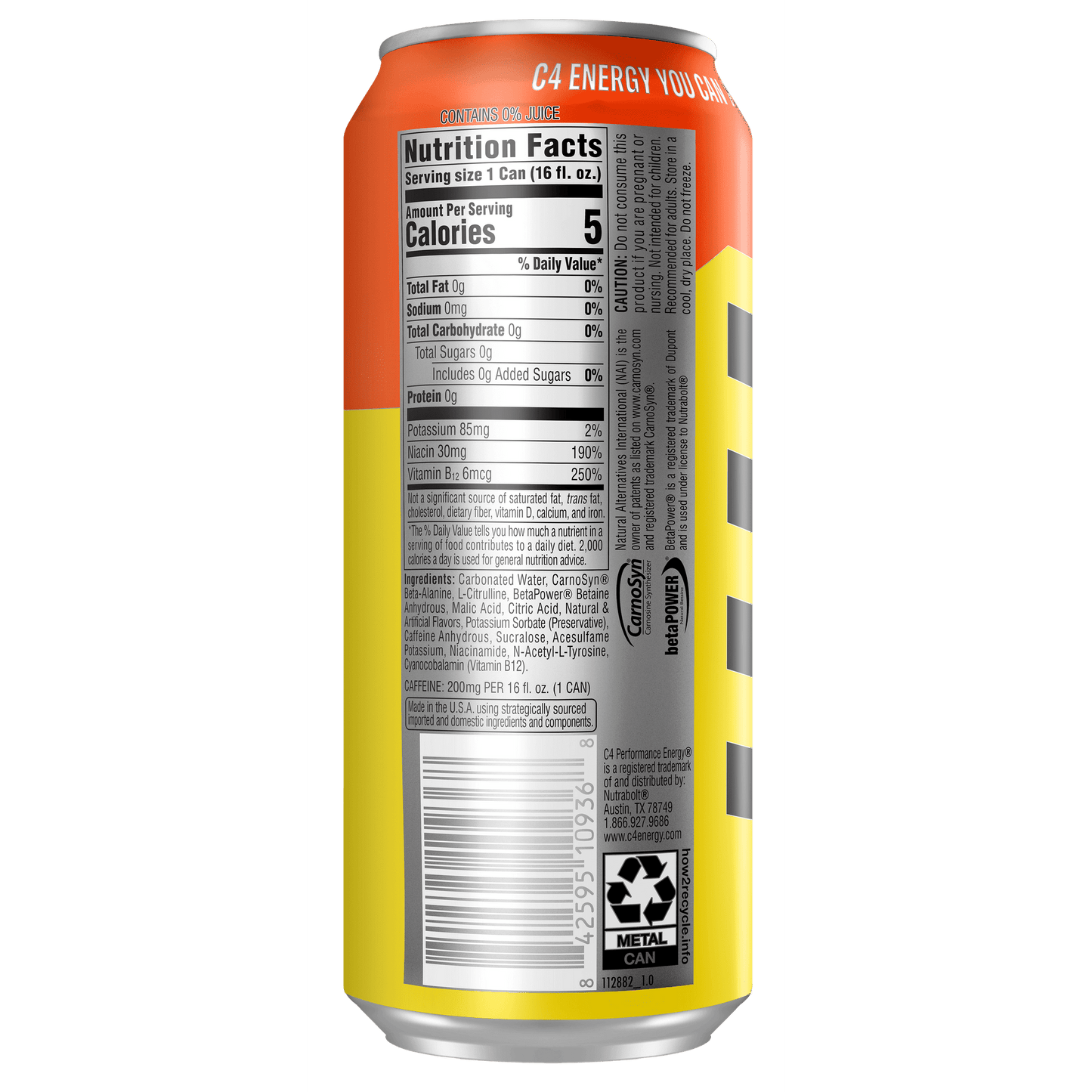 C4 Energy Orsnge Slice ,16oz