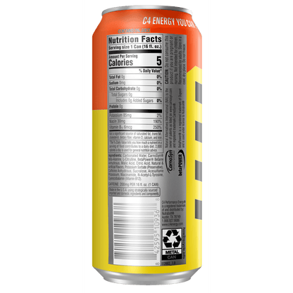 C4 Energy Orsnge Slice ,16oz