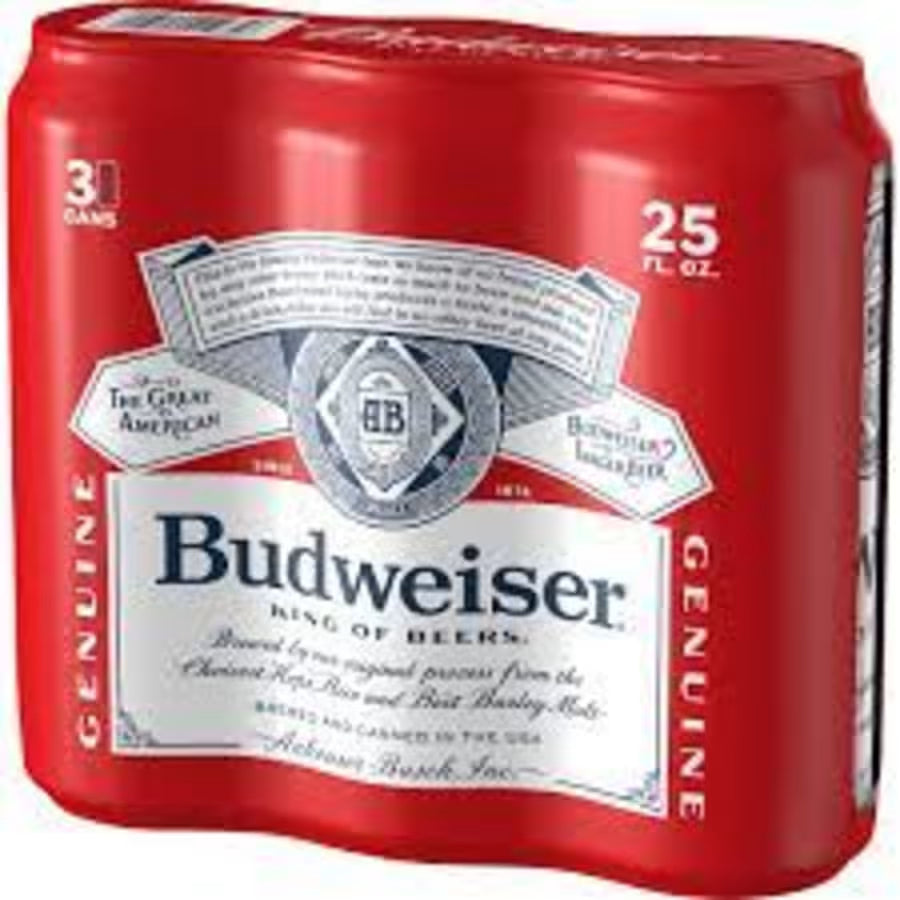 Budwieser,  3 Pack, 25  oz, Can