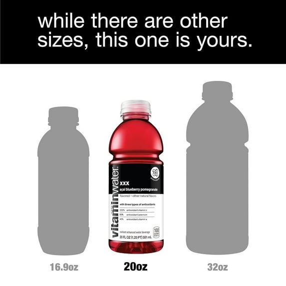 Vitamin Water Zero- Acai-blueberry-pomegranate, 20 oz, Bottle