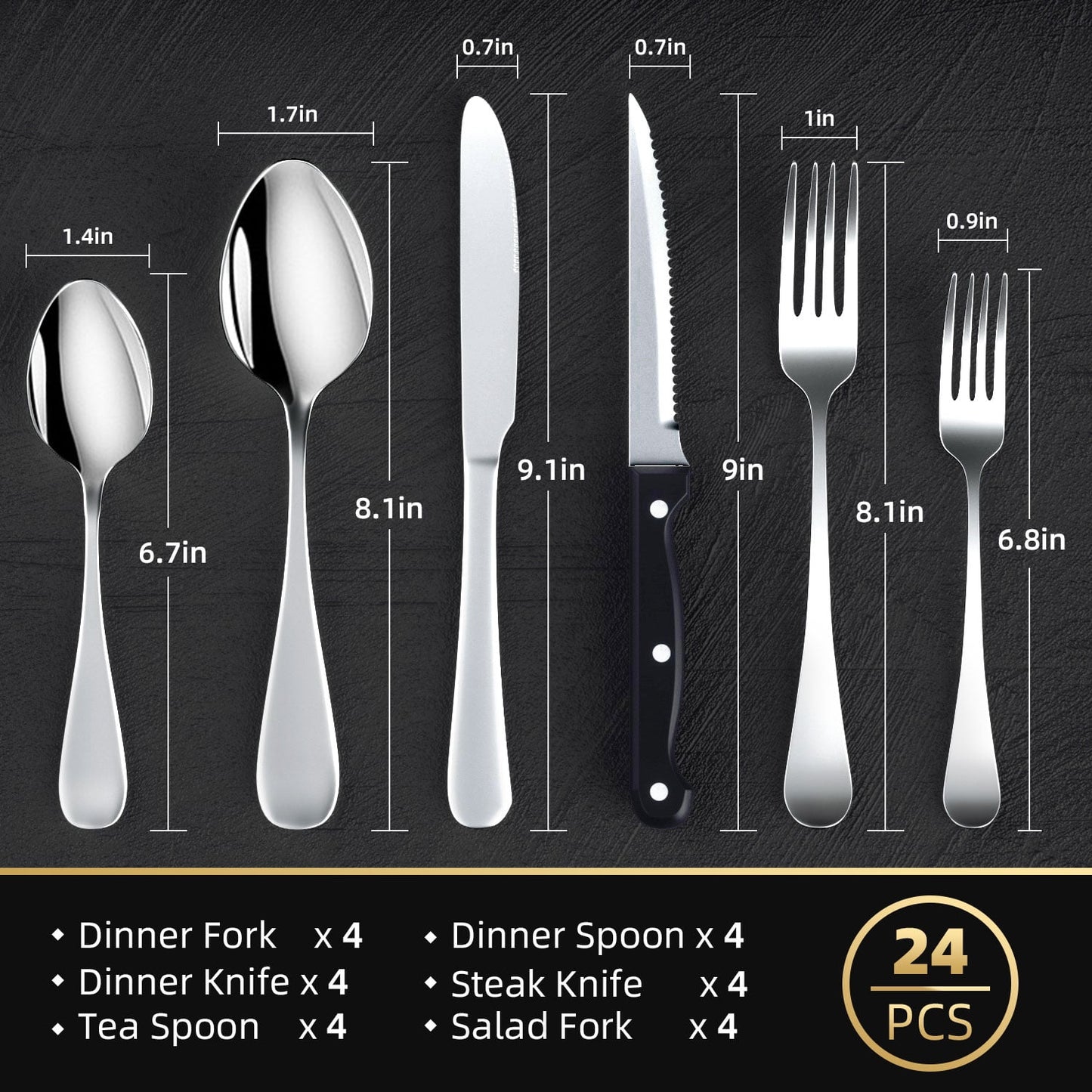 Casual Cutlery 24 Pieces