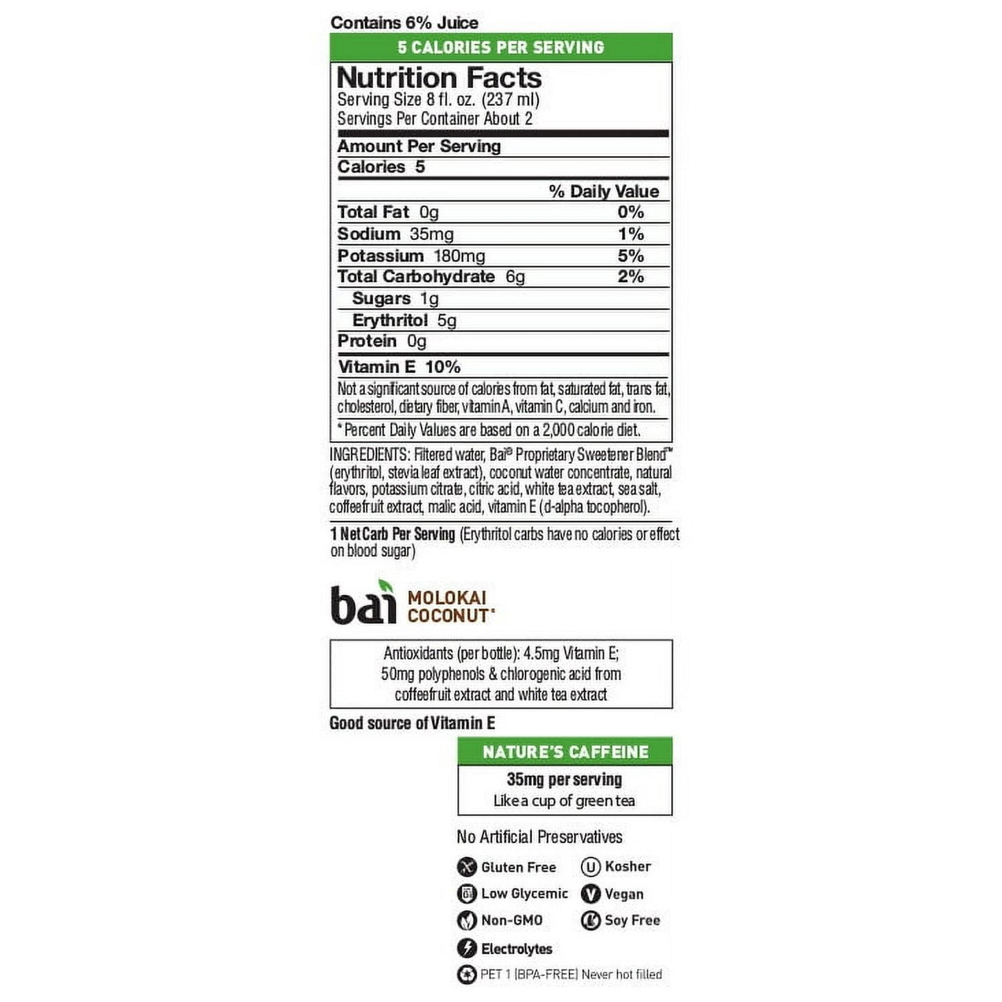 Bai Antioxidant Coconut Lemon