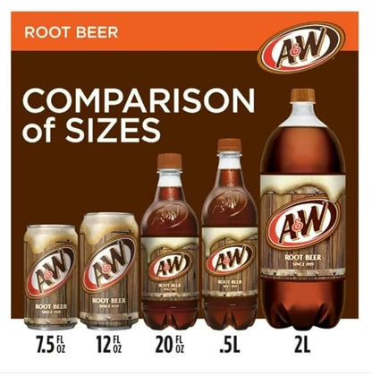 A&w Zero Sugar Rootbeer, 20 oz. Bottle