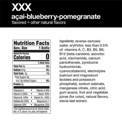 Vitamin Water Zero- Acai-blueberry-pomegranate, 20 oz, Bottle