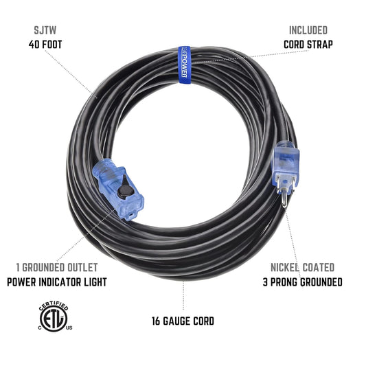 Outdoor Grounded Extension Cord