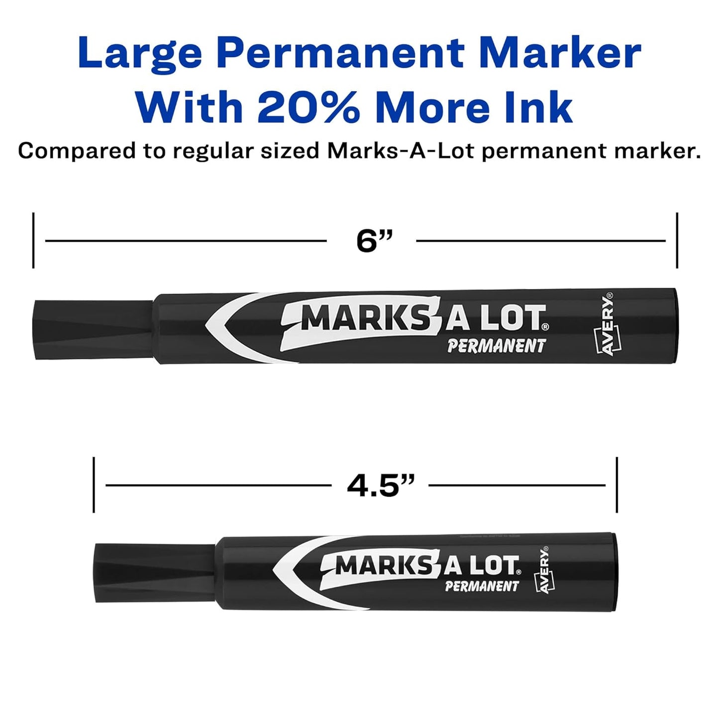 Avery Marks-a-lot Permanent Marker Chisel Point, Black
