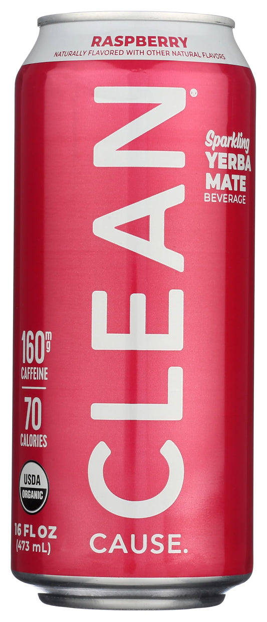 Clean Cause Yerba Mate Raspberry, 16oz, Can