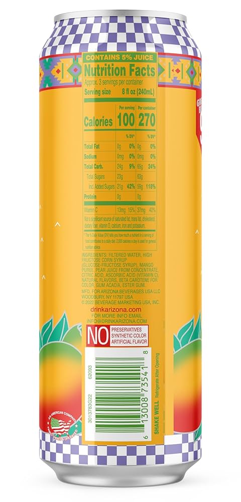 Arizona: Mucho Mango, 22 oz, Can