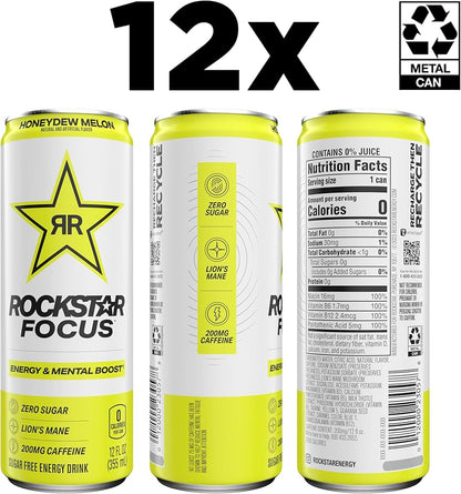 ROCKSTAR FOCUS honeydew melon 12 oz can