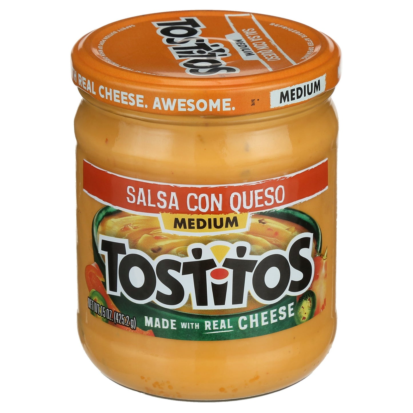 Tostitos:Medium salsa con queso