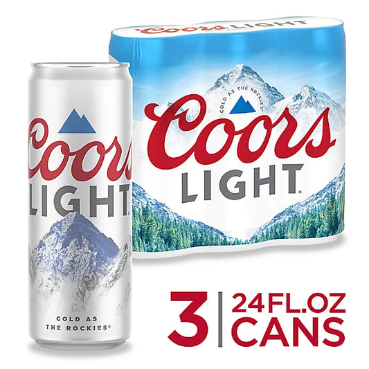 Coors Light, 3 Pack, 24oz, Can
