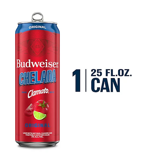 Budweiser & Clamato Chelada, Single, 25 Oz, Can