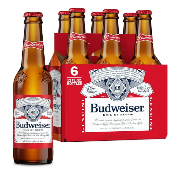 Budweiser, 6 Pack, 12 oz, Bottle