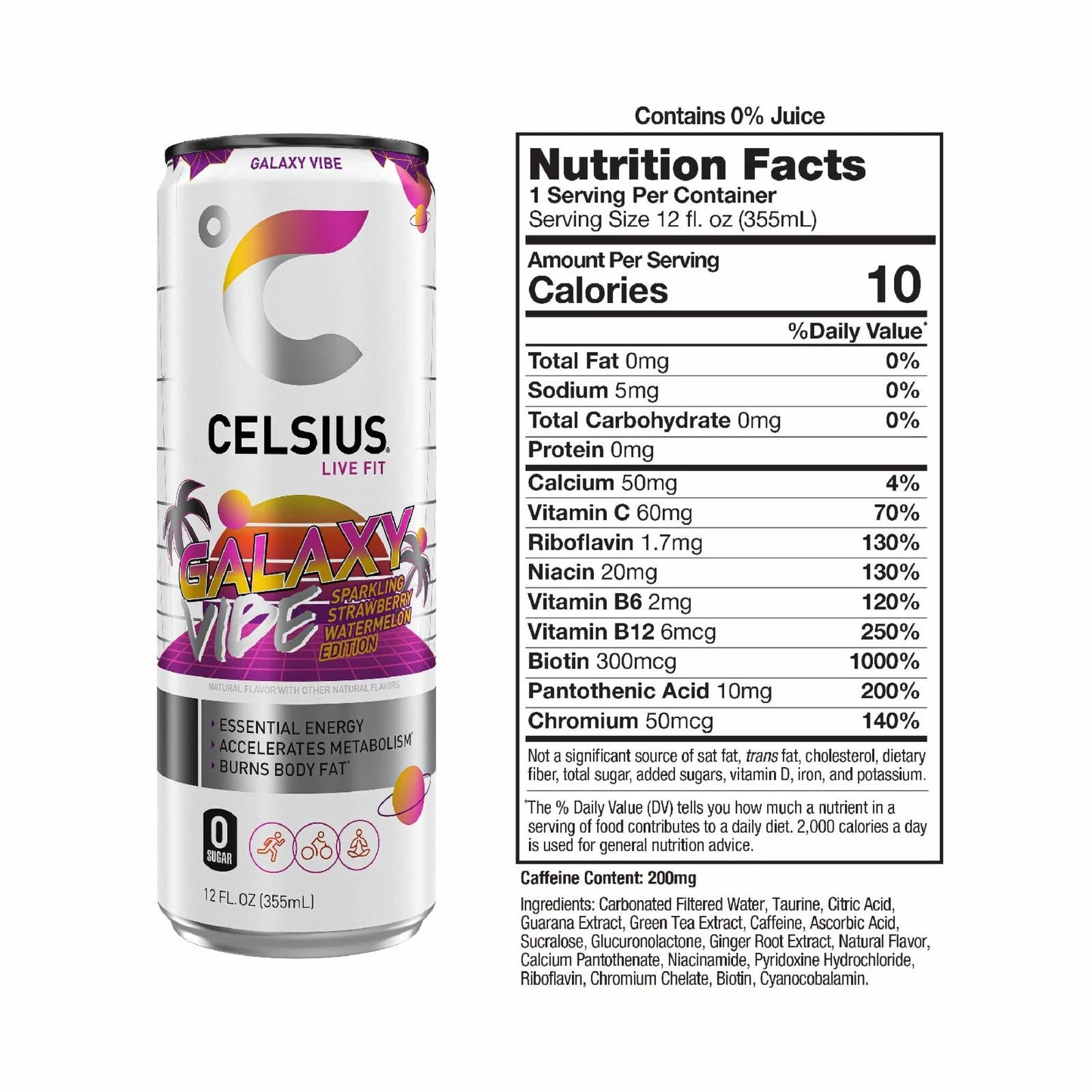 Celsius Galaxy Vibe 12 Oz Can