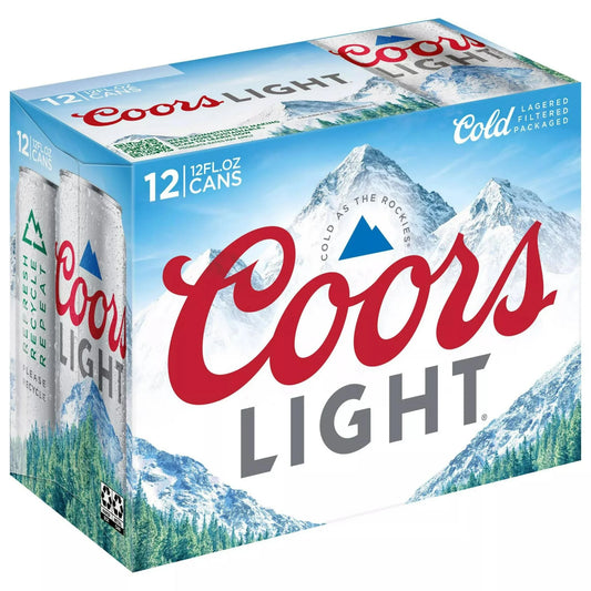Coors Light, 12 Pack, 12 Oz, Can