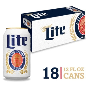 Miller Lite, 18 Pack, 12 OZ, Can