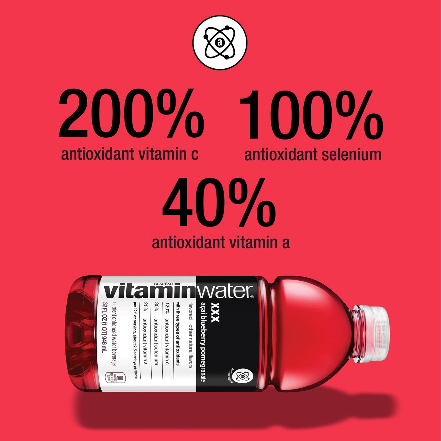 Glaceau Vitaminwater:xxx Acai-blueberry-pomegranate 32oz