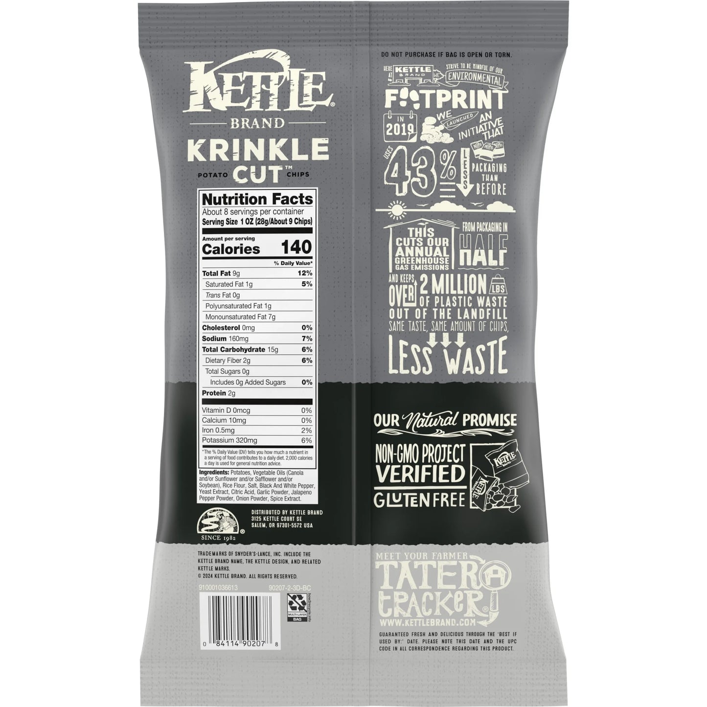 Kettle Brand Krinkle Cut:Salt & Fresh Ground Pepper-cc084114032607