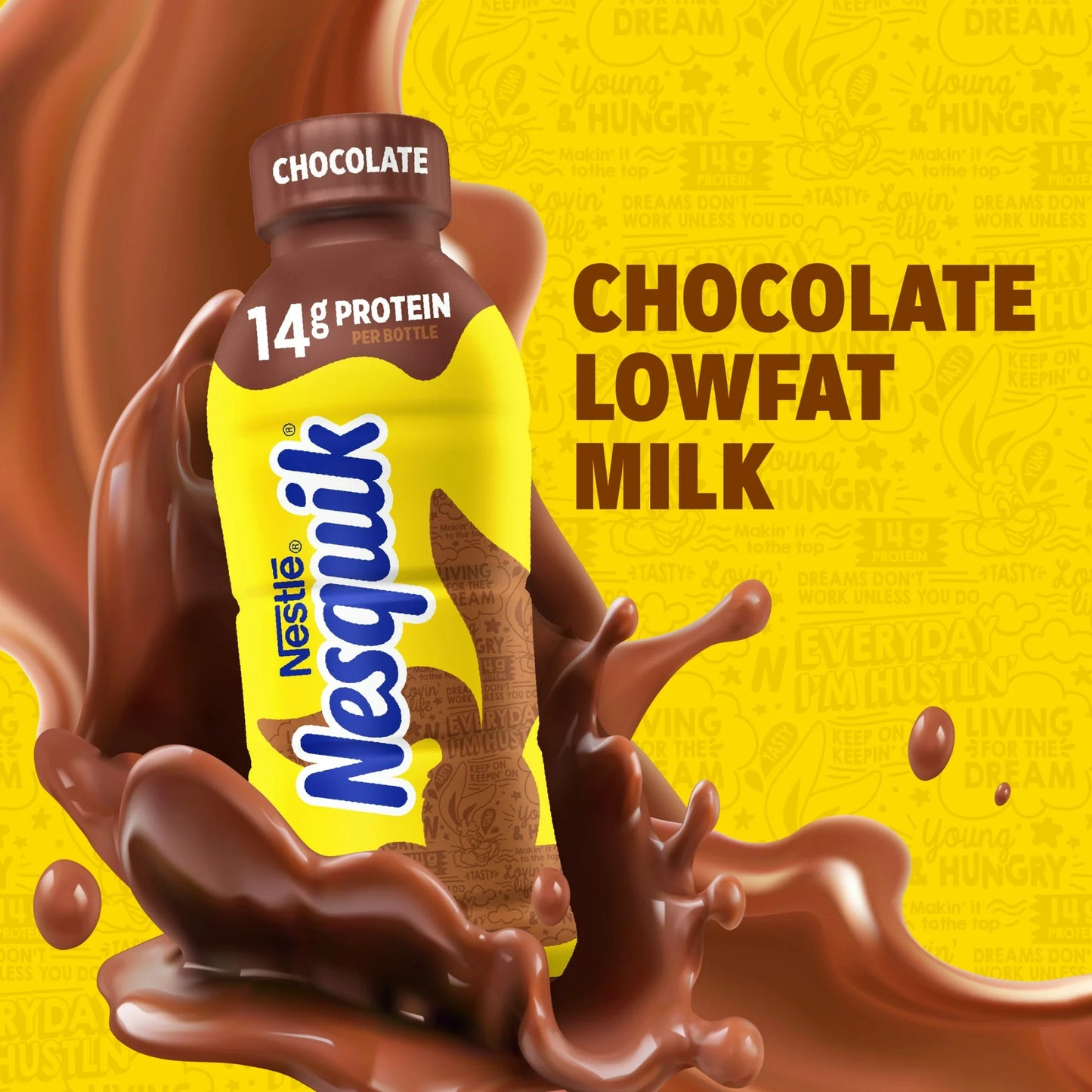 Nestle Nesquik Chocolate Low Fat Milk 14oz