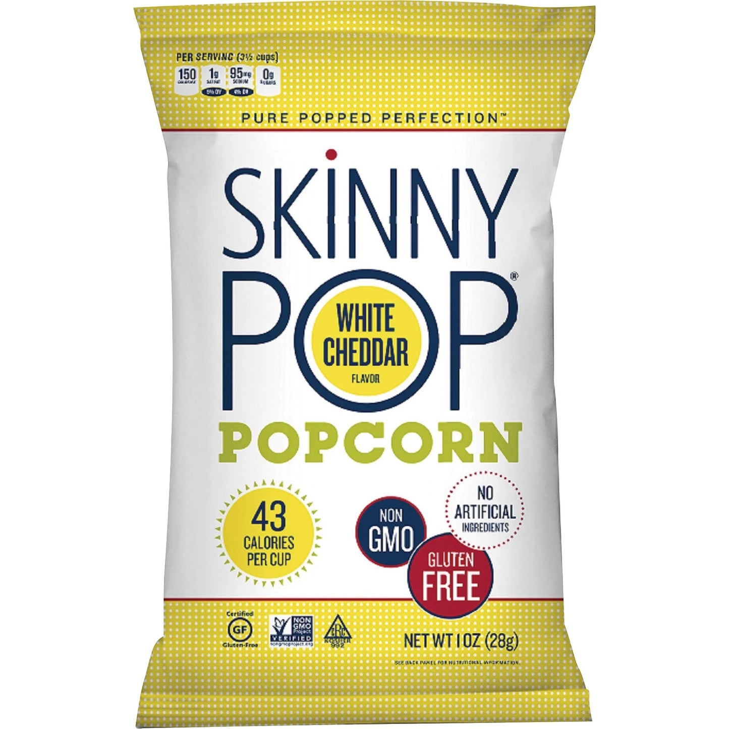 SKINNYPOP POPCORN WHITE CHEDDAR 1OZ