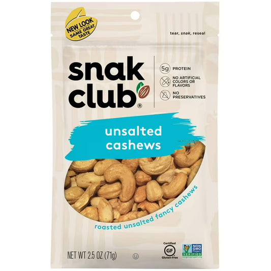 Snak Club Unsalted Cashews