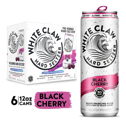 White Claw Black Cherry, 6 Pack, 12 Oz, Can
