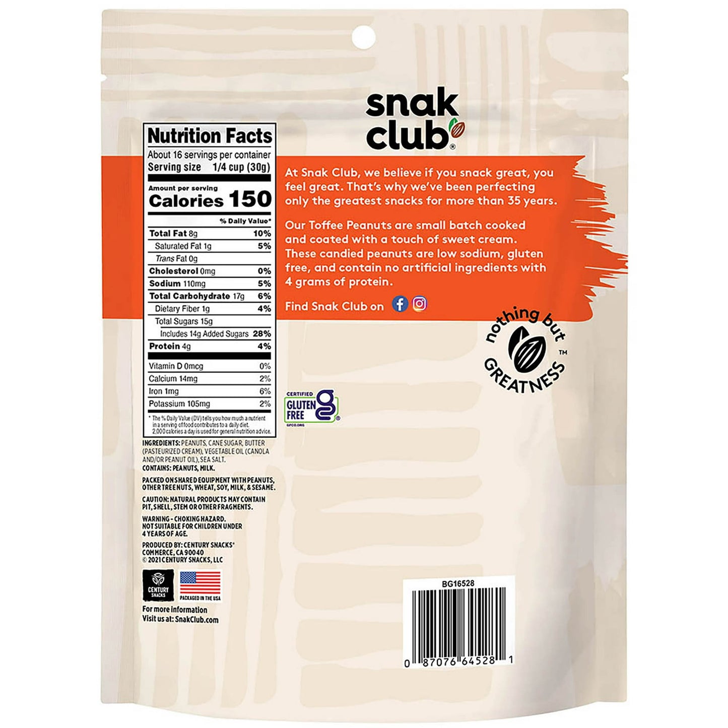 Snak Club Toffee Peanuts