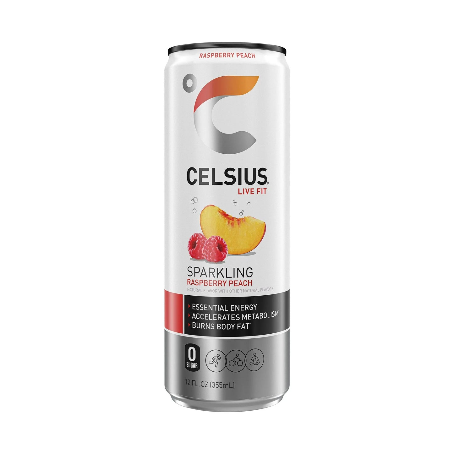 Celsius Raspberry Peach 12 Oz Can