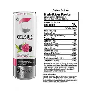 celsius raspberry acai
