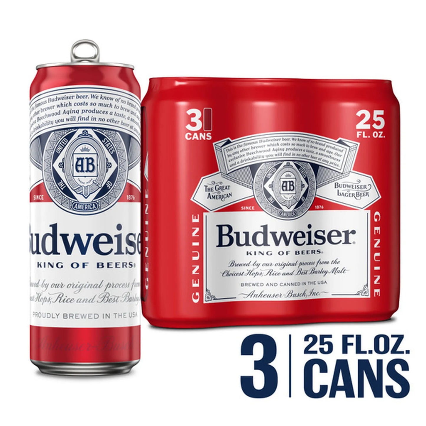 Budwieser,  3 Pack, 25 Oz, Can
