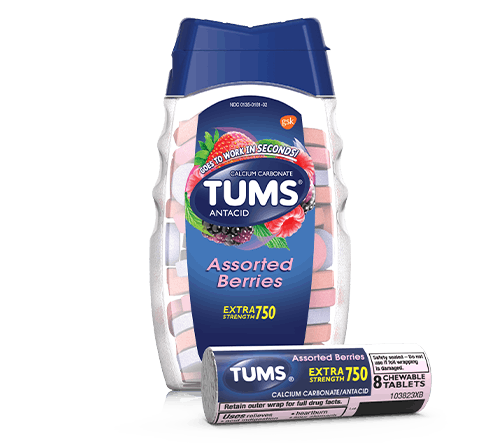 Tums Extra Strength 750 Assorted Berries Tablets